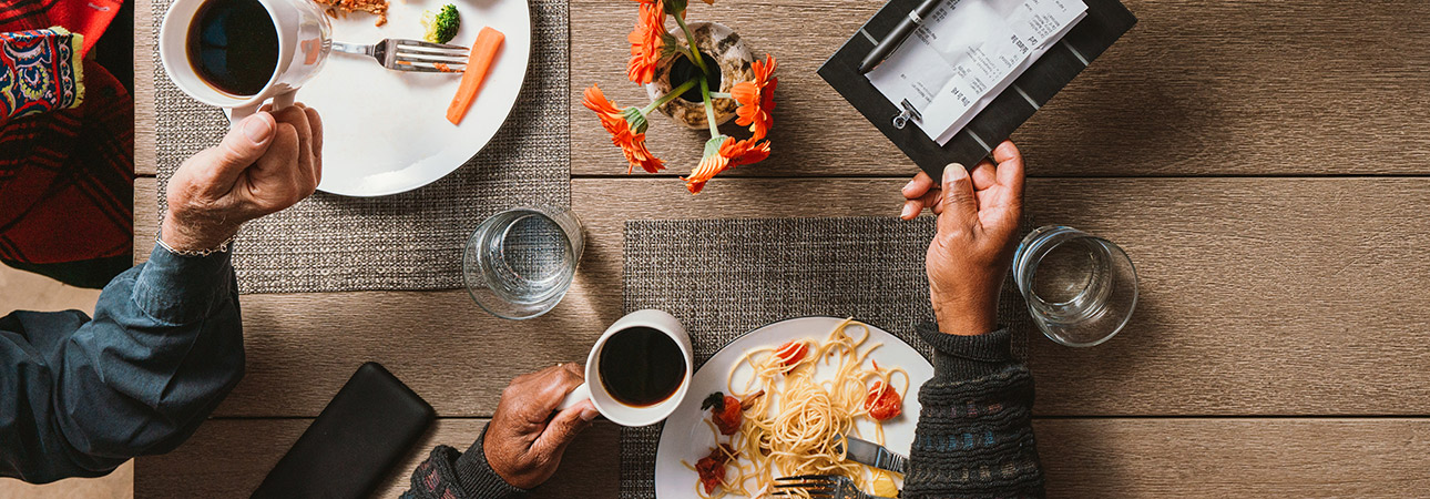 people eating at restaurant