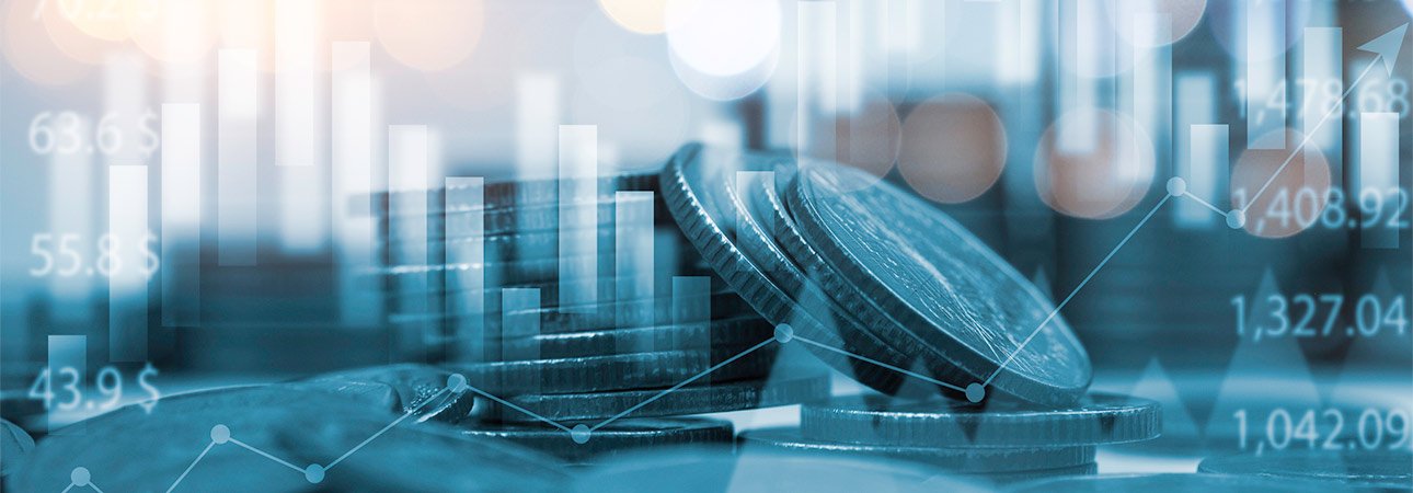 Coins with Graph Graphic